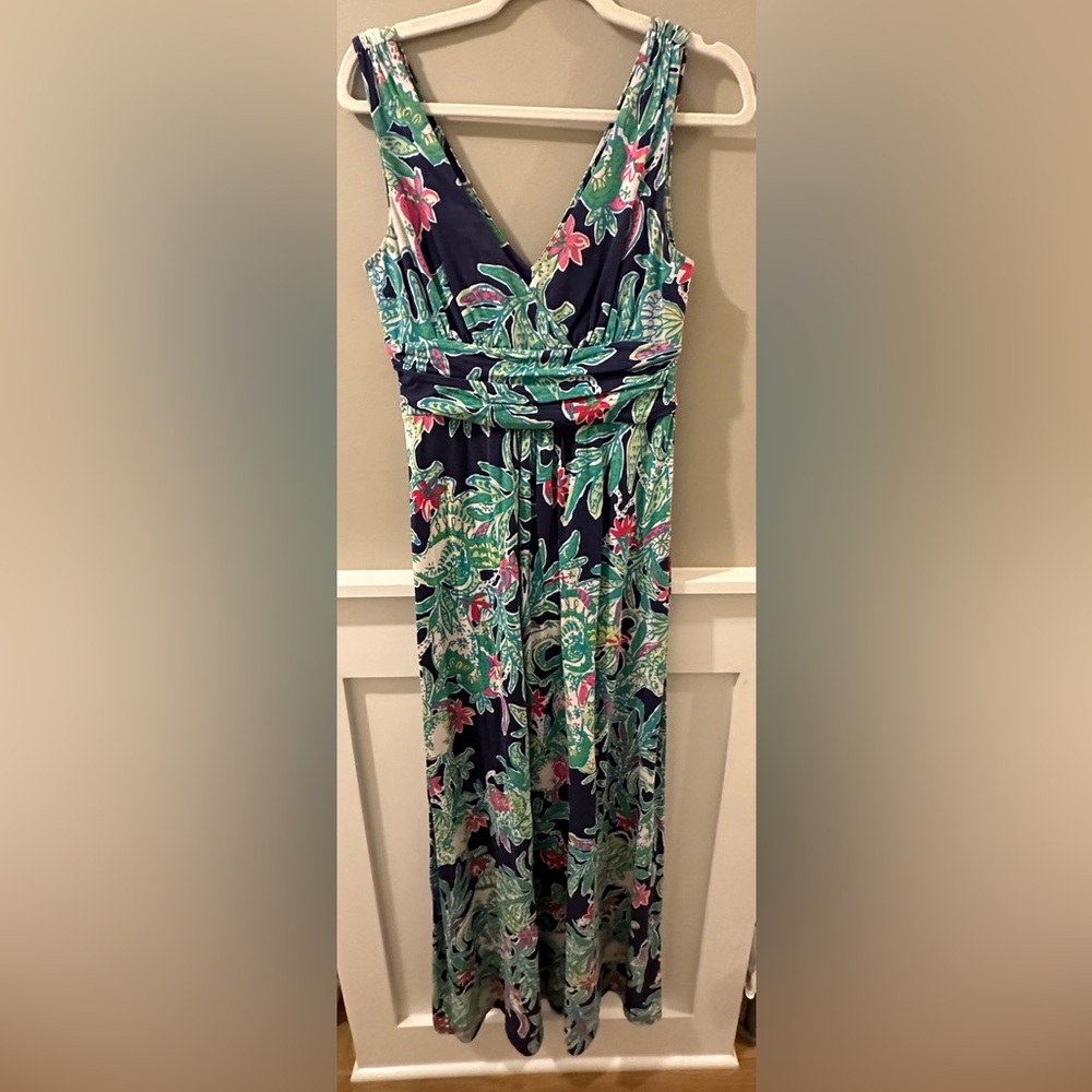 Lilly Pulitzer maxi dress with gathered waist